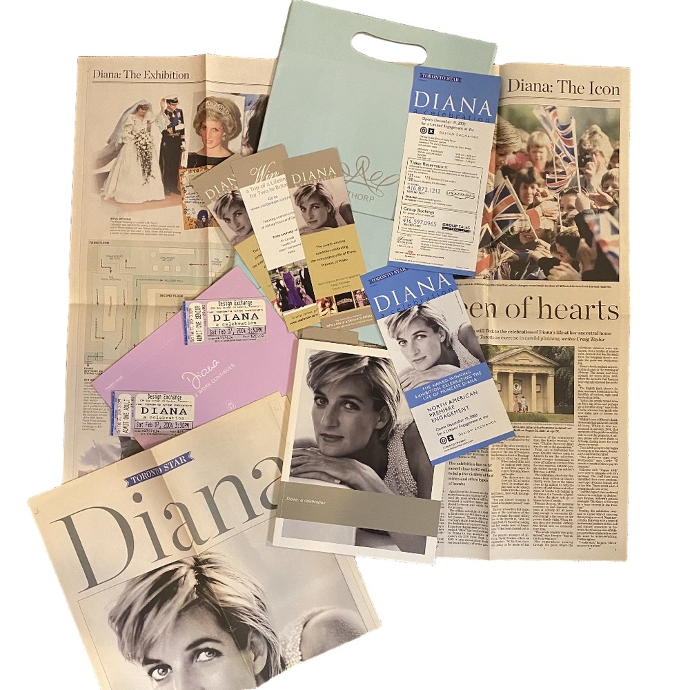 Princess Diana 2004‎ Exhibition Ephemera Lot Tickets Book Toronto 2004 OS
